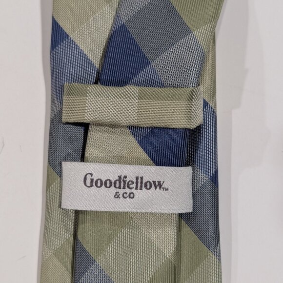 Goodfellow & Co Blue & Green Plaid Checked Mens Neck Tie NWOT Spring 2.75" Width - Picture 3 of 5